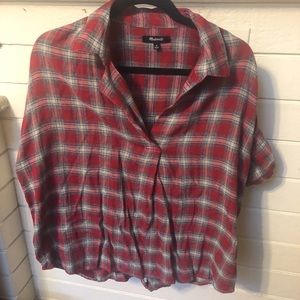 Madewell Oversized Short Sleeve Plaid Shirt